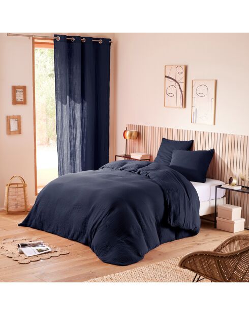 Parure housse de couette en gaze de coton orage