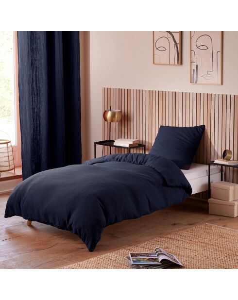 Parure housse de couette en gaze de coton orage