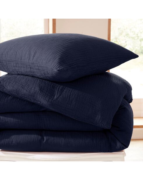 Parure housse de couette en gaze de coton orage