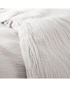 Parure housse de couette en gaze de coton perle