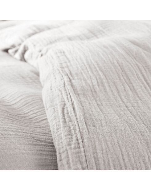 Parure housse de couette en gaze de coton perle