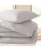Parure housse de couette en gaze de coton perle