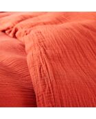 Parure housse de couette en gaze de coton terracotta