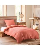 Parure housse de couette en nid d'abeille blush