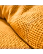 Parure housse de couette en nid d'abeille curry