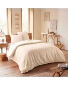 Parure housse de couette en nid d'abeille naturel