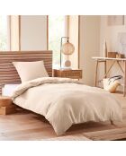 Parure housse de couette en nid d'abeille naturel