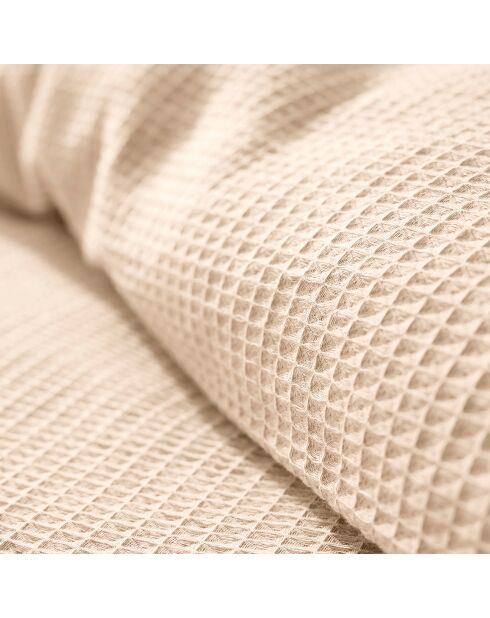 Parure housse de couette en nid d'abeille naturel