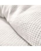 Parure housse de couette en nid d'abeille neige