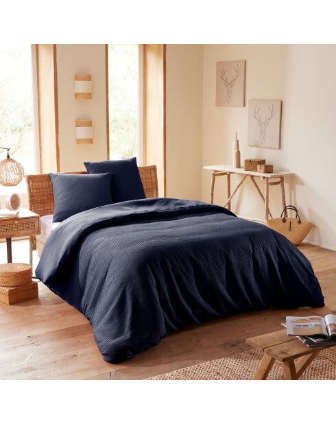 Parure housse de couette en nid d'abeille orage