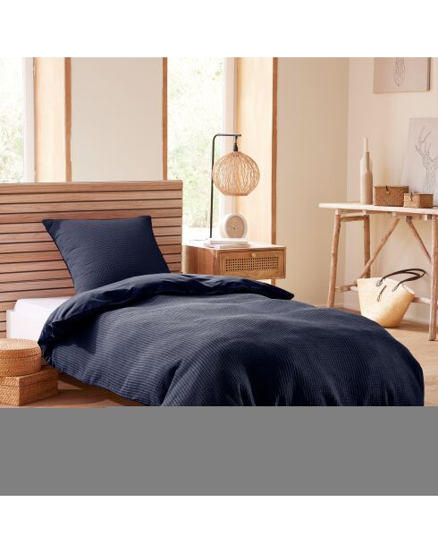 Parure housse de couette en nid d'abeille orage