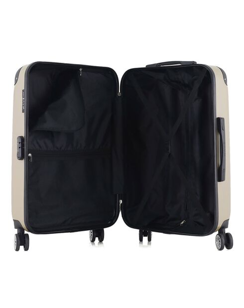 Denali Mittelgroßer Reisekoffer mit 4 Doppelrollen, 65 cm, beige