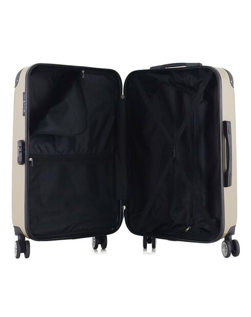 Valise Moyen Séjour 4 roues doubles Denali 65 cm beige
