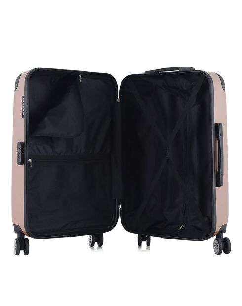 Valise Moyen Séjour 4 roues doubles Denali 65 cm rose doré