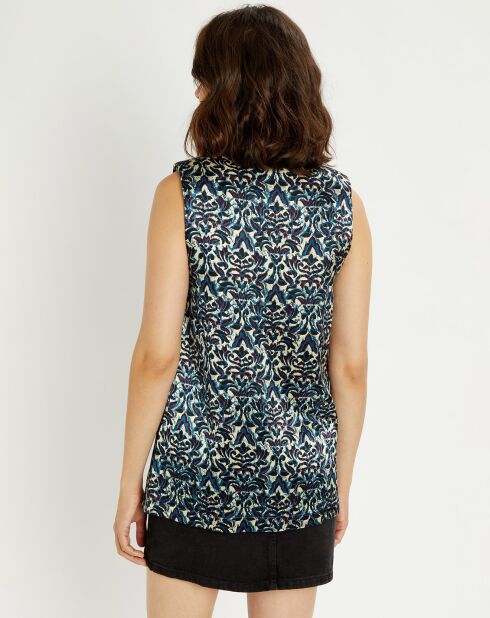 Veste Lou imprimée bleu/crème