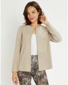 Veste en Cuir Birdy sable