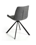 Chaise de table à manger pivotante gris/noir - 58x54x82 cm