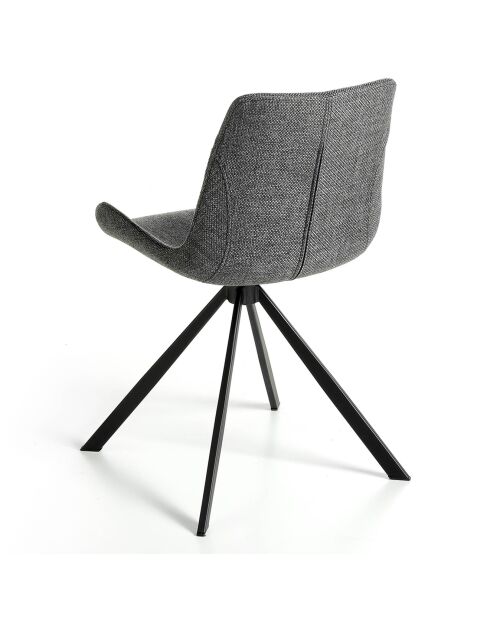 Chaise de table à manger pivotante gris/noir - 58x54x82 cm