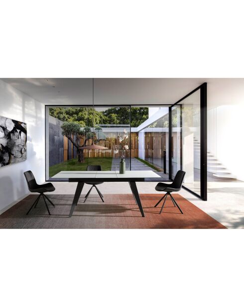 Chaise de table à manger pivotante gris/noir - 58x54x82 cm