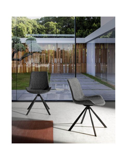 Chaise de table à manger pivotante gris/noir - 58x54x82 cm