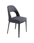 Chaise de table à manger en tissu noires - 47x50x80 cm