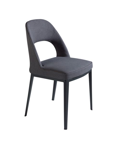 Chaise de table à manger en tissu noires - 47x50x80 cm