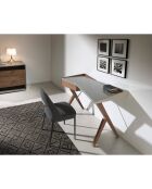 Chaise de table à manger en tissu noires - 47x50x80 cm