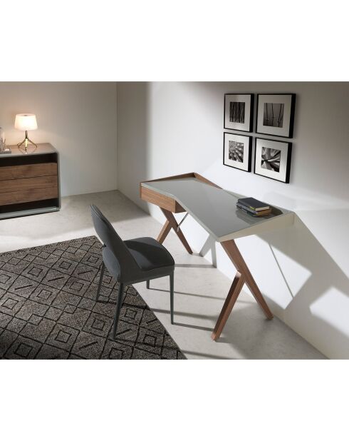 Chaise de table à manger en tissu noires - 47x50x80 cm