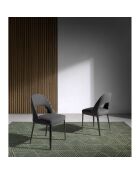 Chaise de table à manger en tissu noires - 47x50x80 cm