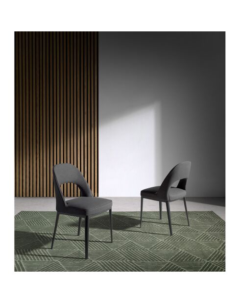 Chaise de table à manger en tissu noires - 47x50x80 cm