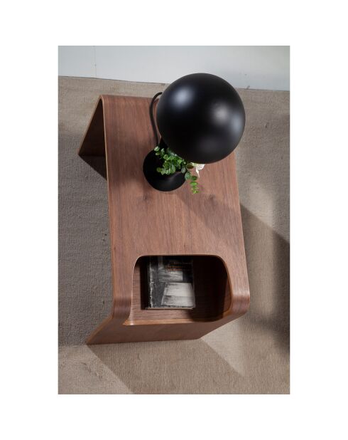 Table d'appoint avec porte-revue noyer - 35x45x60 cm