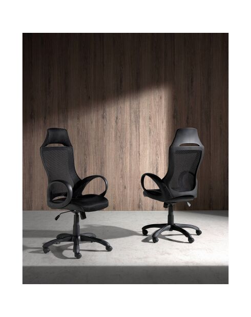 Schwarzer verstellbarer Bürostuhl - 63x64x120 cm