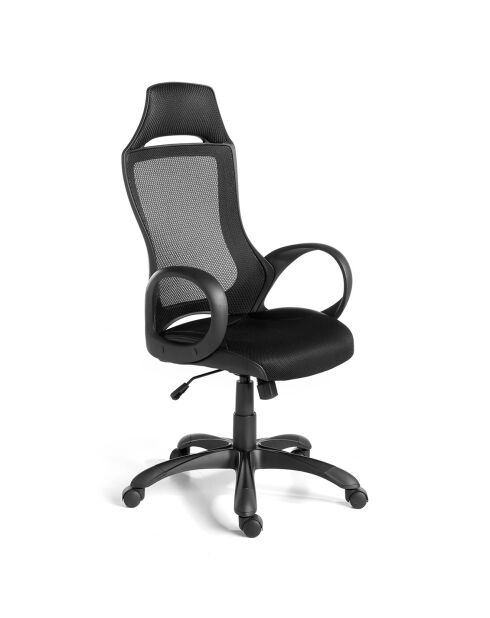 Schwarzer verstellbarer Bürostuhl - 63x64x120 cm