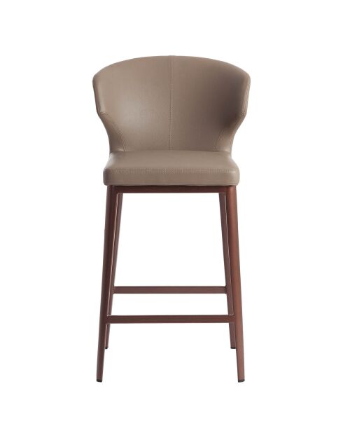 Tabouret simili cuir vison/brun - 48x48x93 cm