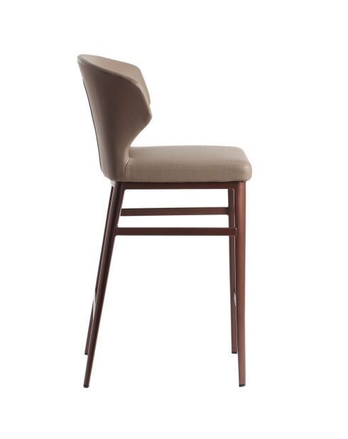 Tabouret simili cuir vison/brun - 48x48x93 cm