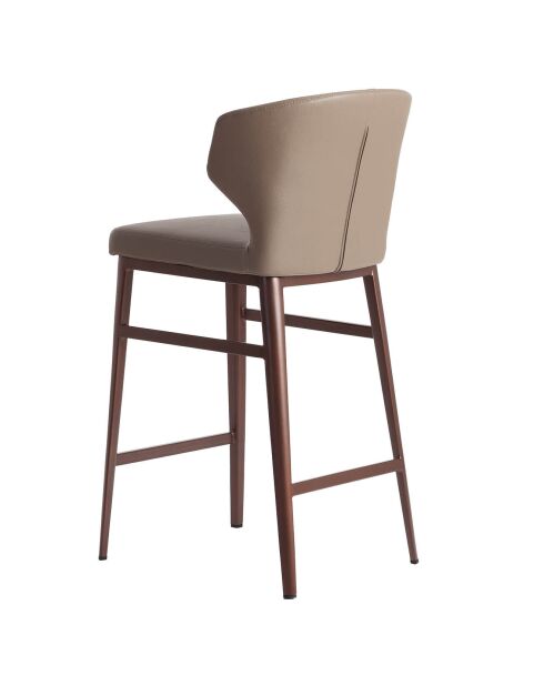 Tabouret simili cuir vison/brun - 48x48x93 cm