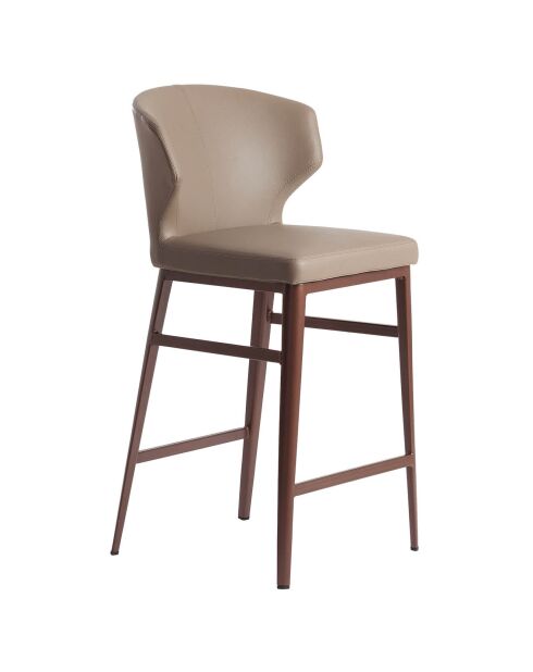 Tabouret simili cuir vison/brun - 48x48x93 cm