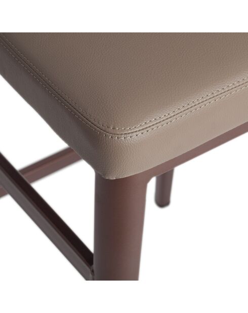 Tabouret simili cuir vison/brun - 48x48x93 cm