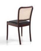 Chaise de table à manger avec assise en simili cuir marron/beige/noir - 48x50x84 cm