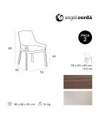 Chaise de table à manger simili cuir gris/noyer - 59x60x80 cm