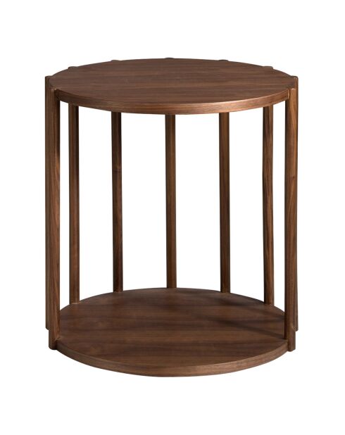 Mesa auxiliar de madera chapada en nogal - 45x45x47 cm