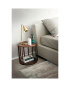 Table d'appoint en bois plaqué noyer - 45x45x47 cm