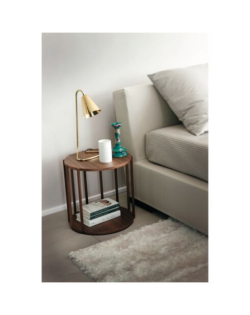 Table d'appoint en bois plaqué noyer - 45x45x47 cm