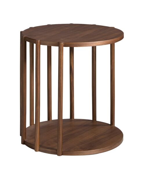 Mesa auxiliar de madera chapada en nogal - 45x45x47 cm