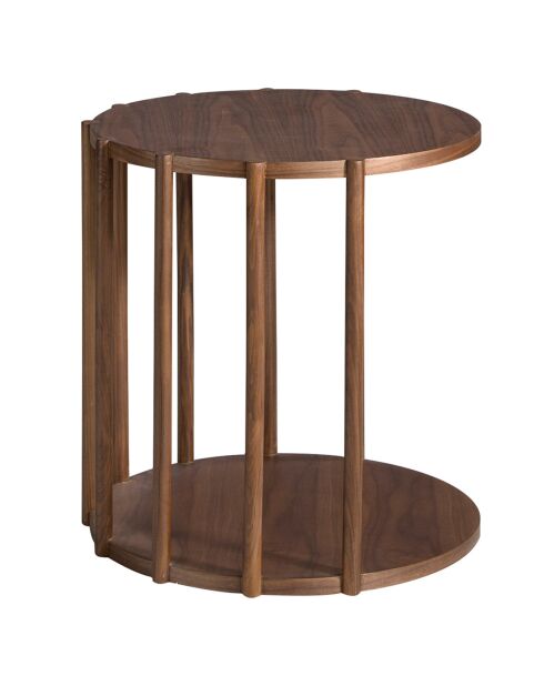 Table d'appoint en bois plaqué noyer - 45x45x47 cm