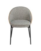 Chaise de salle à manger en tissu gris/noir mat - 54x54x75 cm