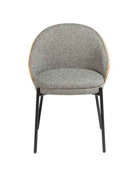 Chaise de salle à manger en tissu gris/noir mat - 54x54x75 cm