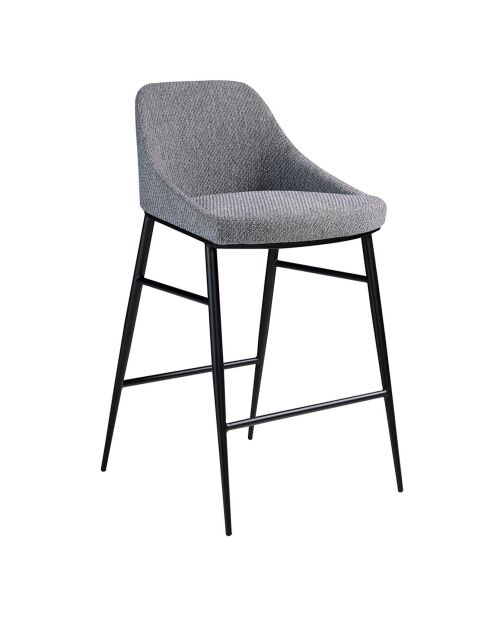 Tabouret en tissu gris/noir - 49x53x90 cm