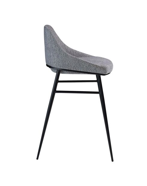 Tabouret en tissu gris/noir - 49x53x90 cm