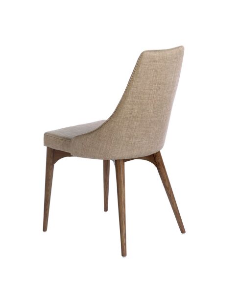 Chaise de table à manger beige/noyer - 50x60x91 cm